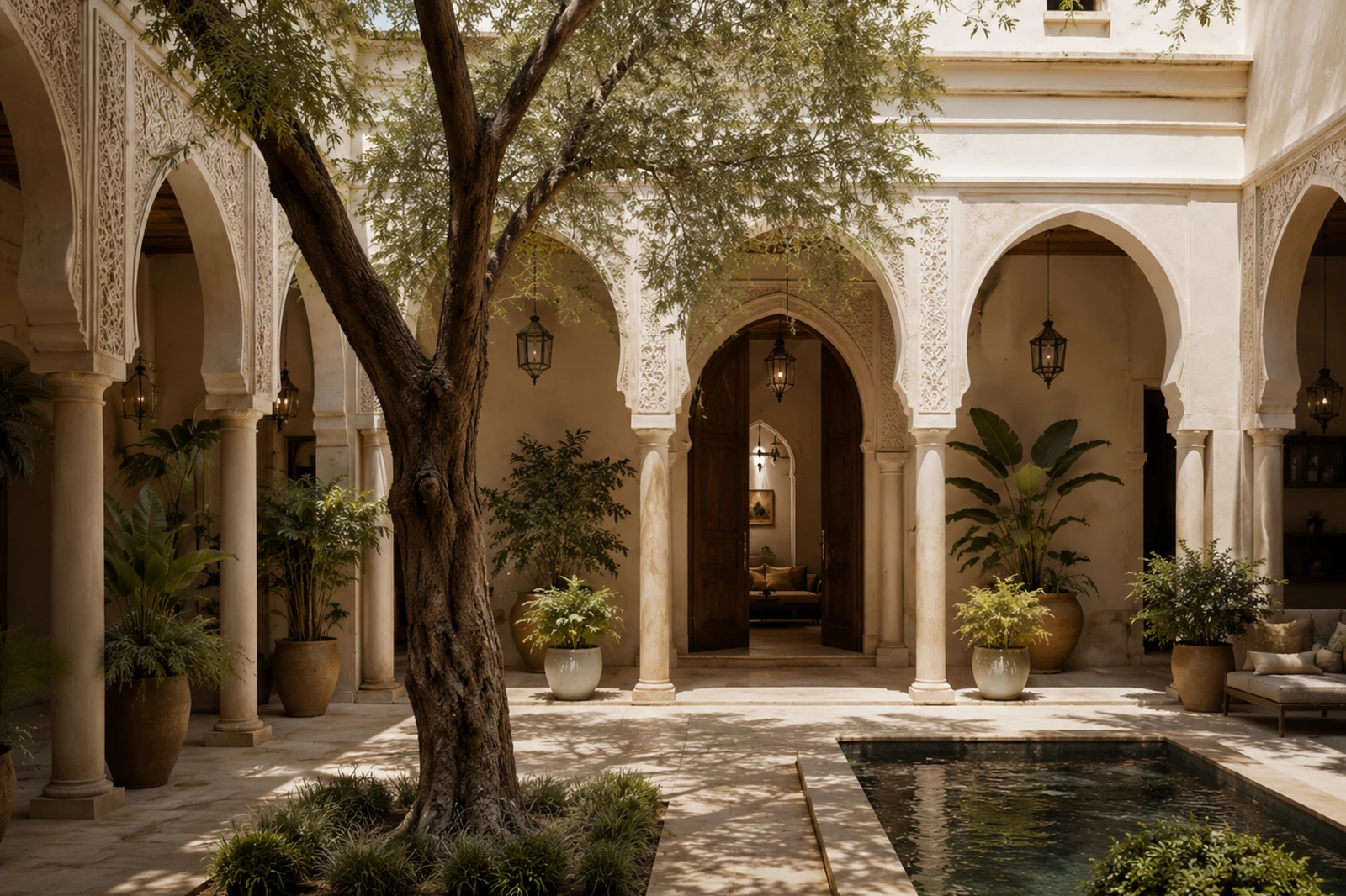 Espace de vie dans une propriété à Marrakech